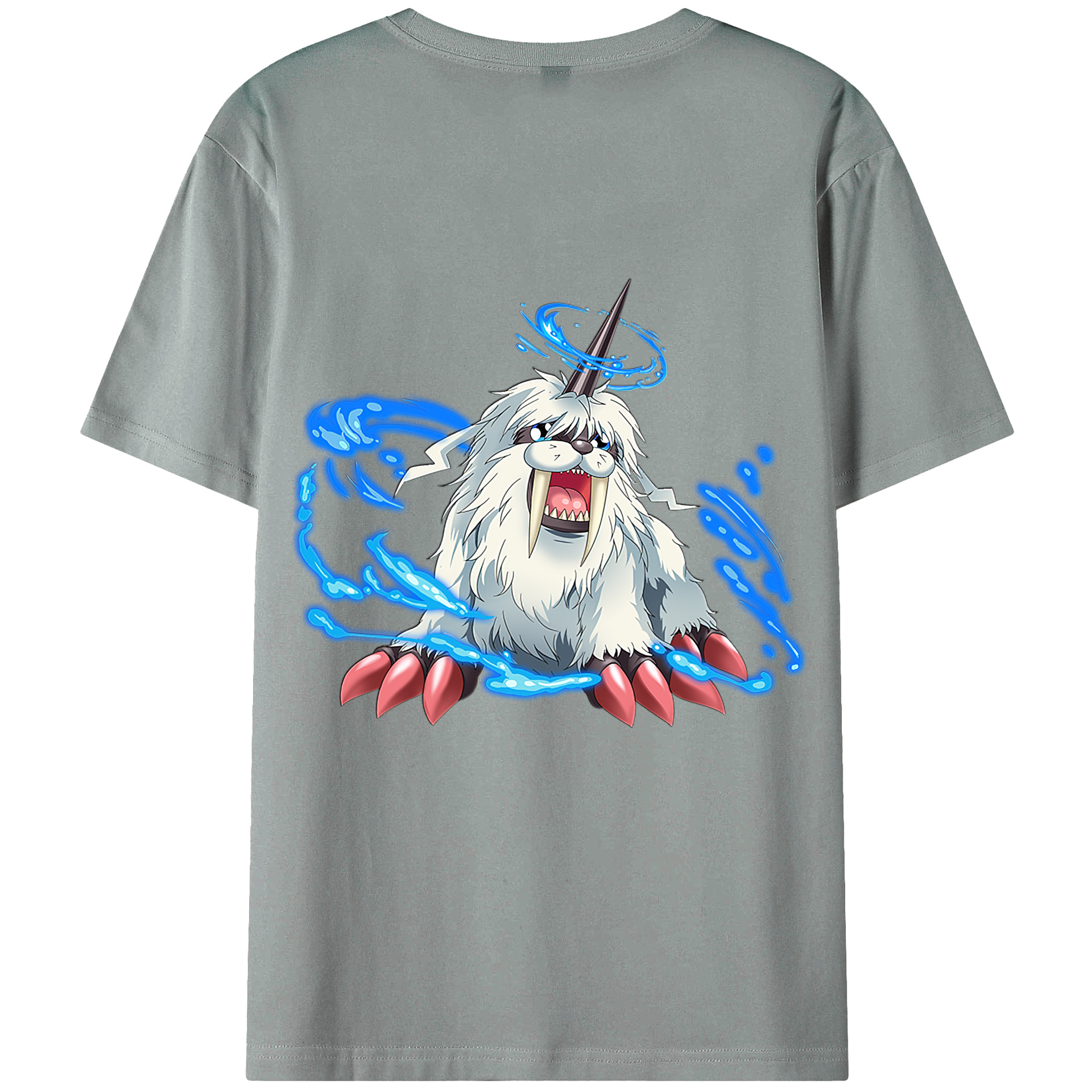 （画像用） Digimon デジタルモンスター/デジモン 綿100％ メンズ半袖Tシャツ（バックプリント） 通気性